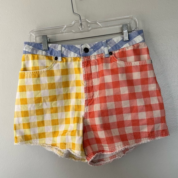 Farm Rio Gingham Denim Shorts - Picture 3 of 10